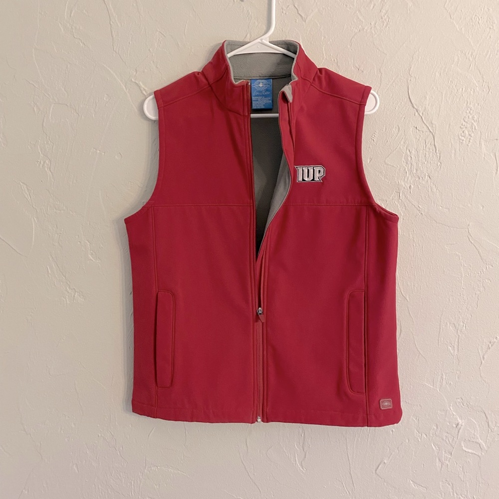 Branded IUP crimson colored vest